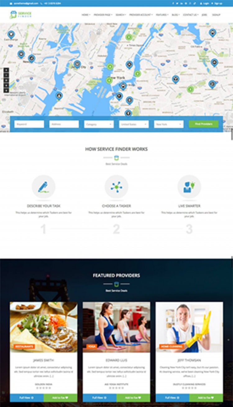 Darmowy motyw WordPress: Service Finder