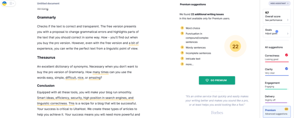 Najlepsze darmowe narzędzia dla blogera: Grammarly