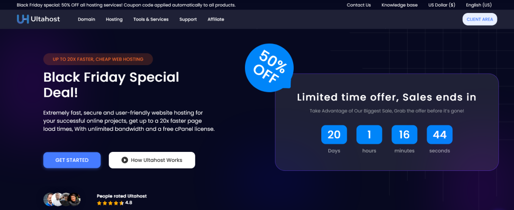 UltaHost preparou uma Oferta Especial de Black Friday! Confira nosso site para ver quanto você pode economizar!