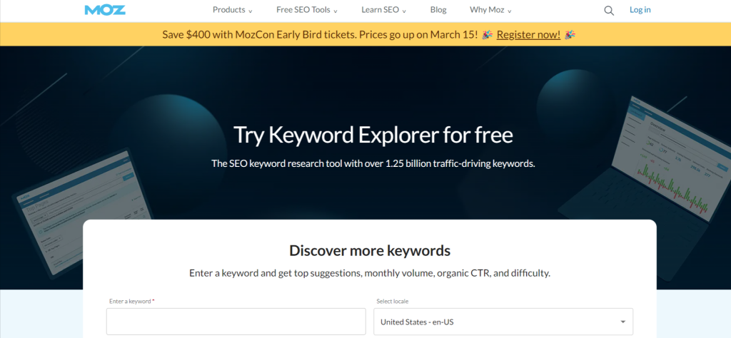 Las 7 mejores herramientas de investigación de palabras clave: Moz Keyword Explorer