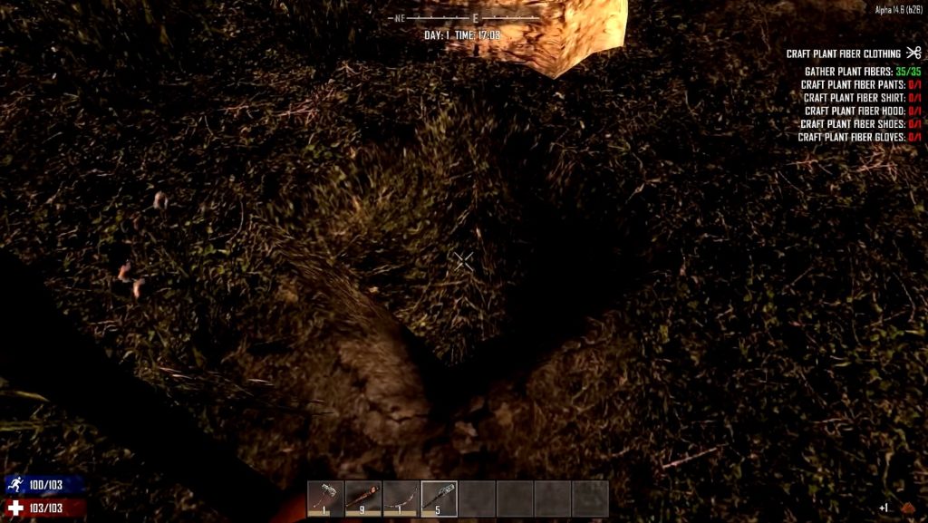 GATHERING RESOURCES AND BUILDING A SHLTER INSIDE GROUND 7 days to die