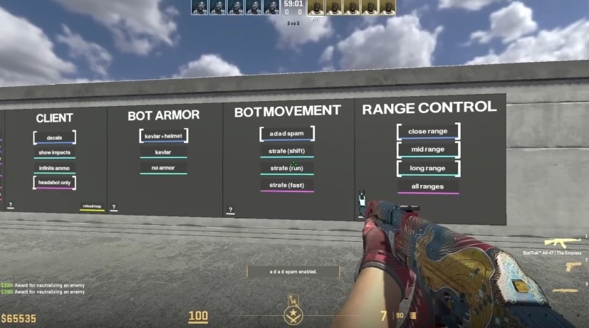 bereikopties en verschillende misc. opties