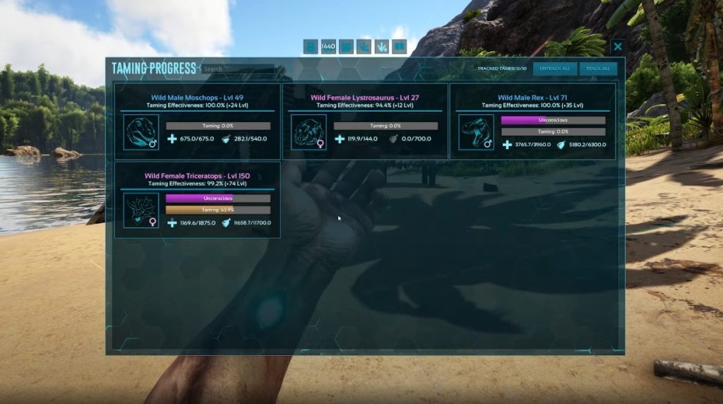 Taming Progress in Tame our first Dino ARK: Survival Evolved