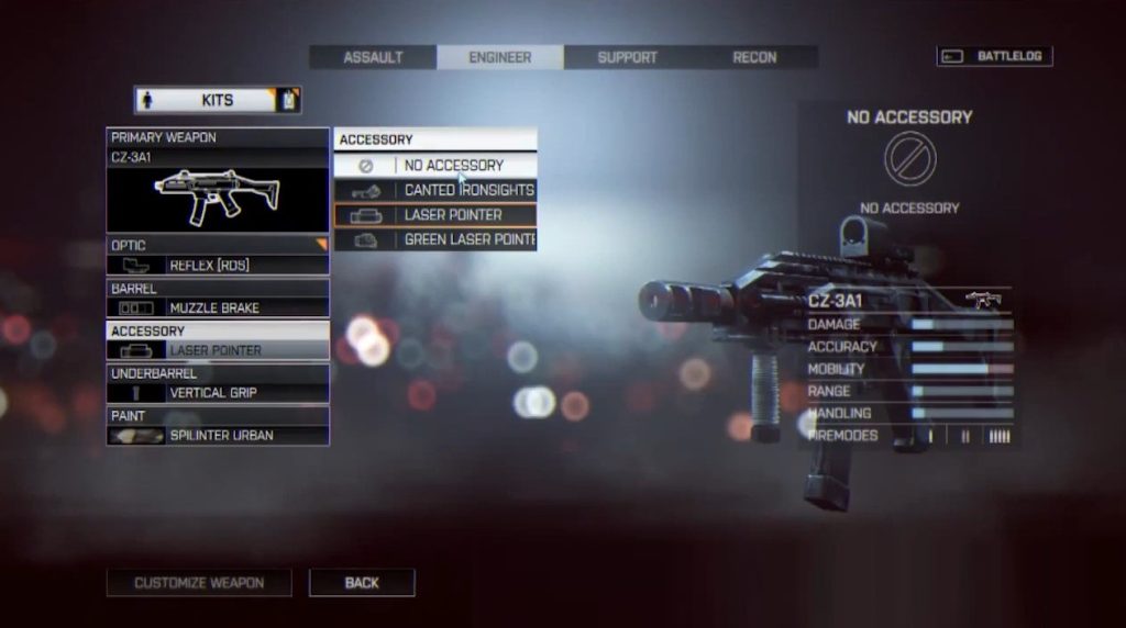 battlefield 4'te aksesuarlar ve ekler
