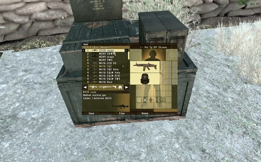 Ausrüstungs Verwaltung in ARMA 2: Operation Arrowhead