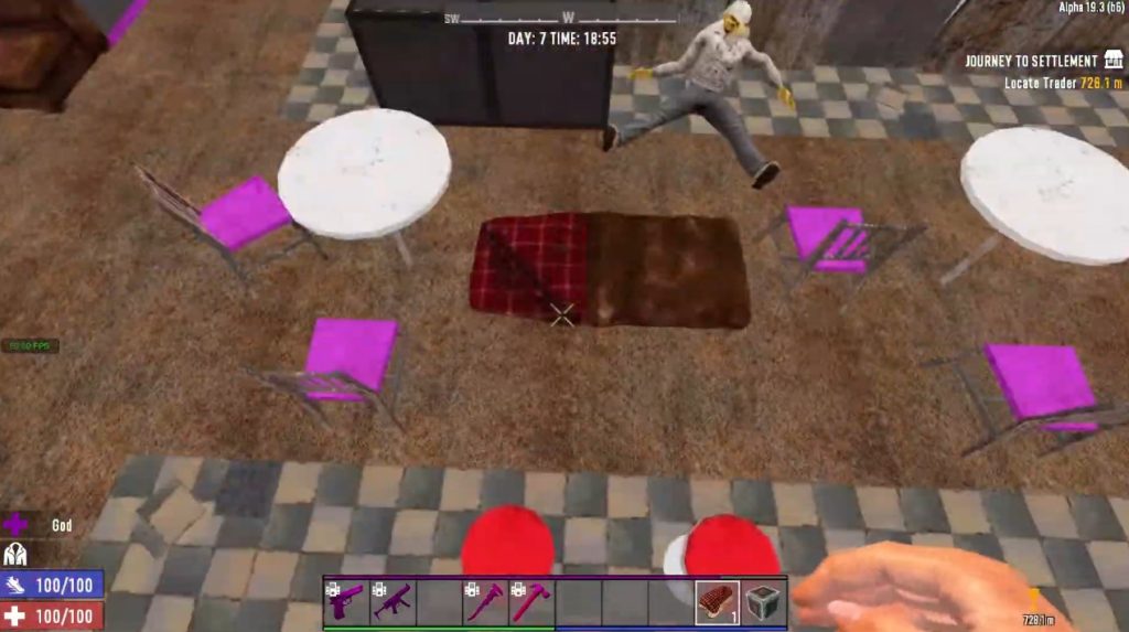 Bettrolle auf dem Boden in 7 days to die