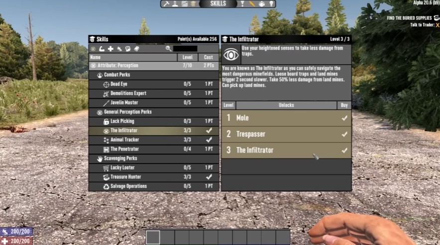 selecting The infiltrator perk