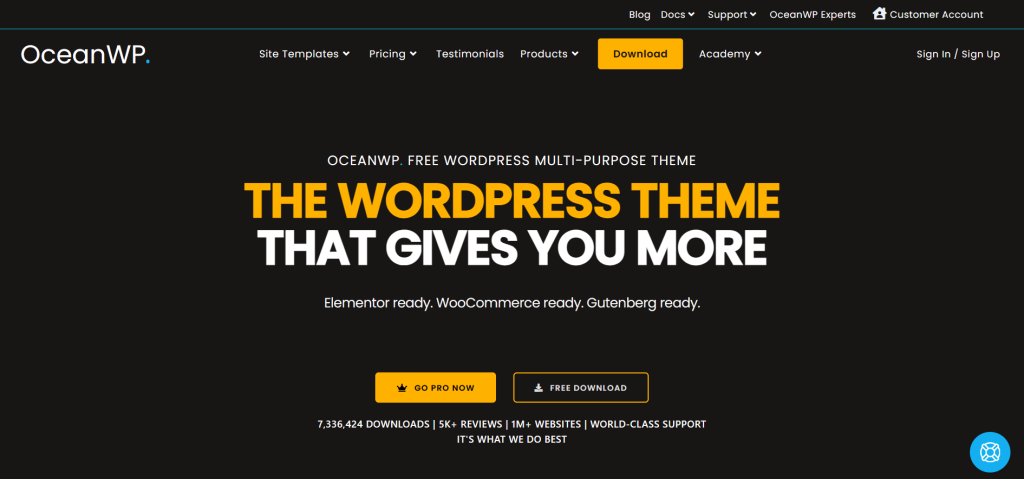 Ocean WP best affiliate WordPress theme