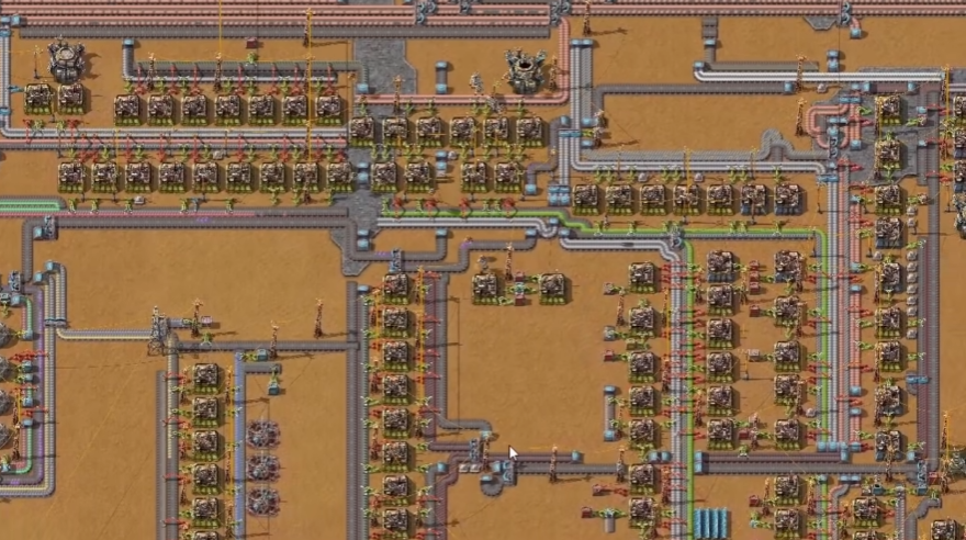 Нажата клавиша Alt для увеличения Factorio