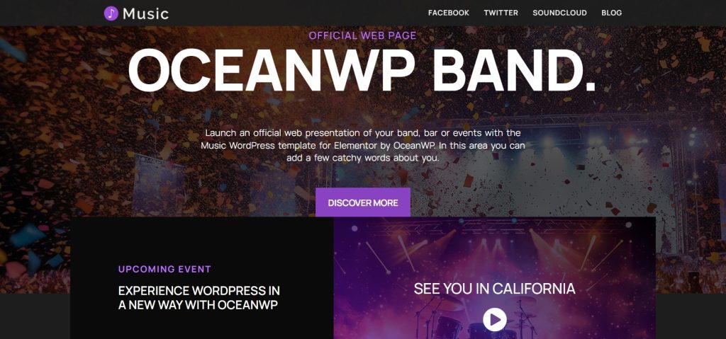 OceanWP Music WordPress Theme