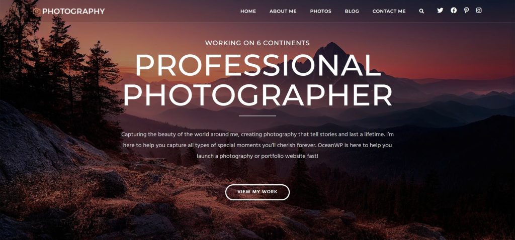 Tema WordPress OceanWP Photographer