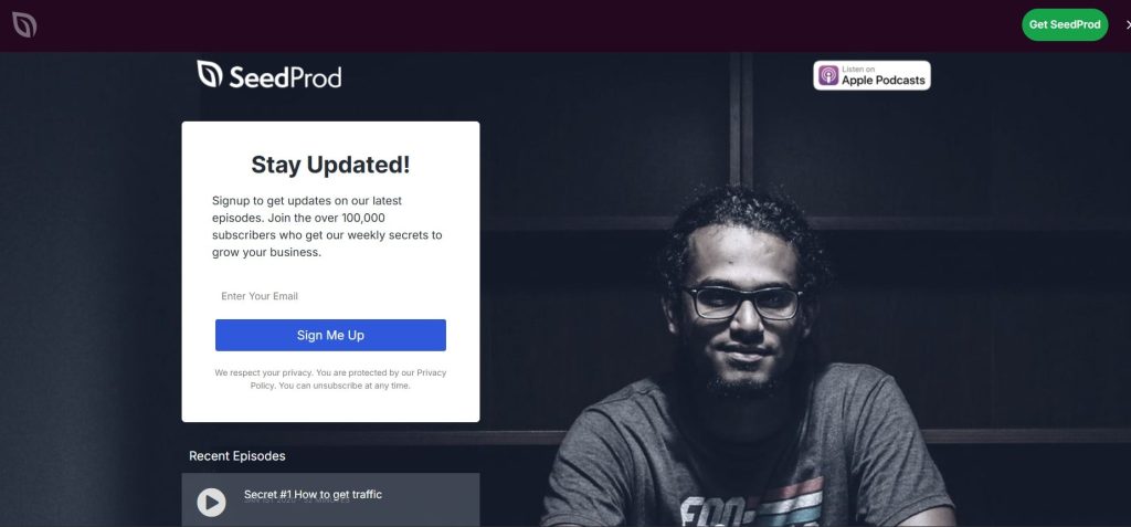 SeedProd WordPress 팟캐스트 테마
