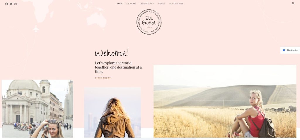 WPAstra WordPress 여행 블로그 테마