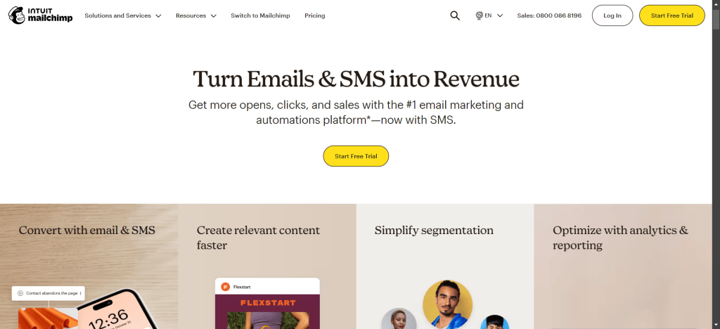 Công cụ tự động Mailchimp Marketing Automation
