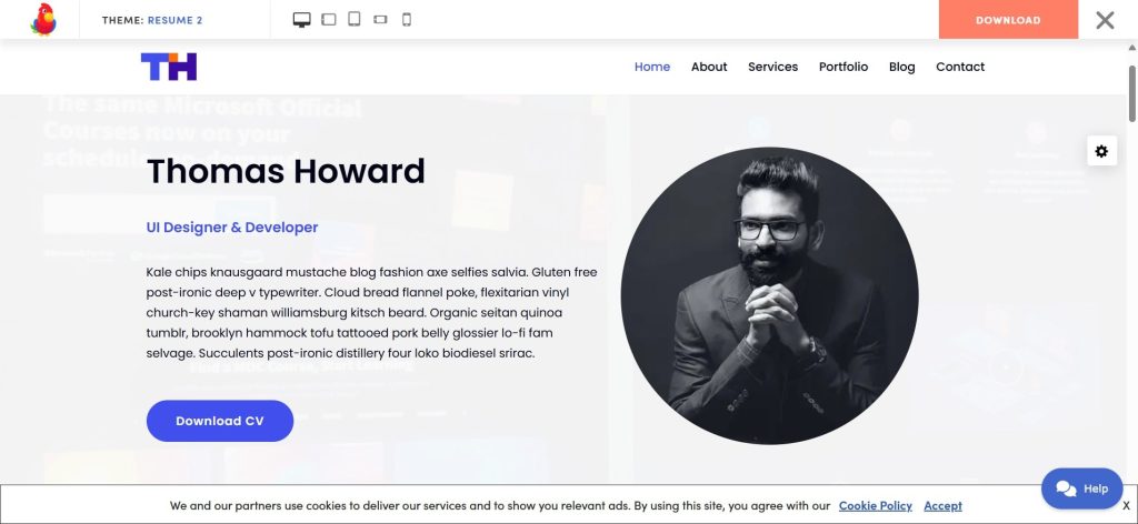 Tema WordPress per Curriculum Neve