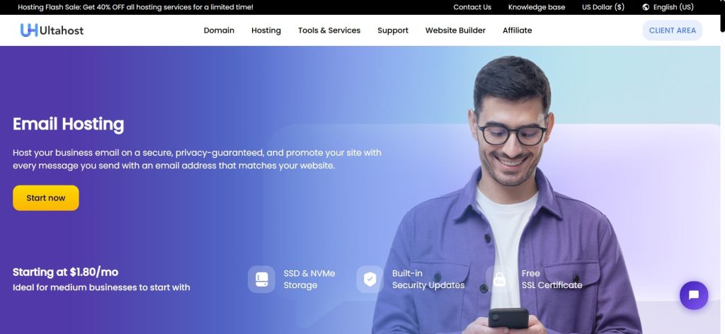 UltaHost Cheap Email Hosting Provider