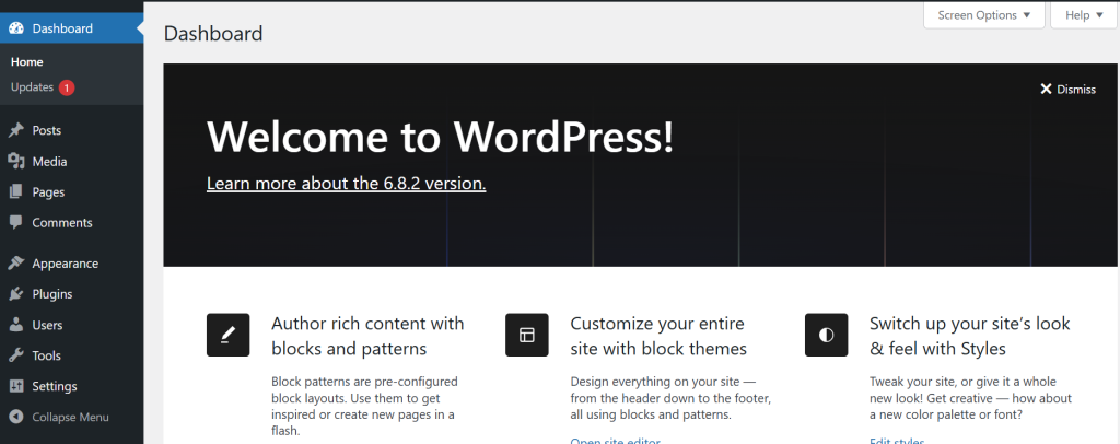 wordpress'e giriş yapın