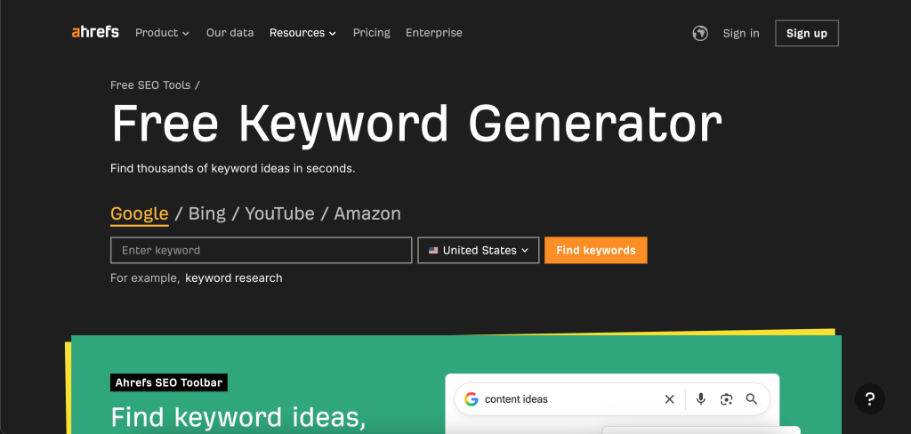 بحث الكلمات المفتاحية بإستخدام Ahrefs
