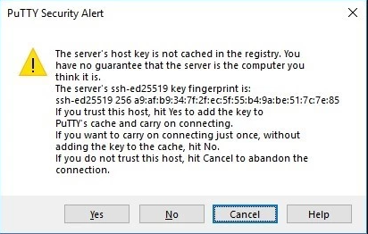 PuTTY Security Alert