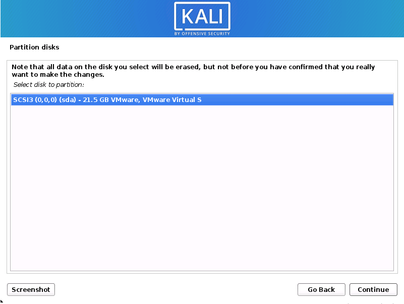 Select Disk to partition