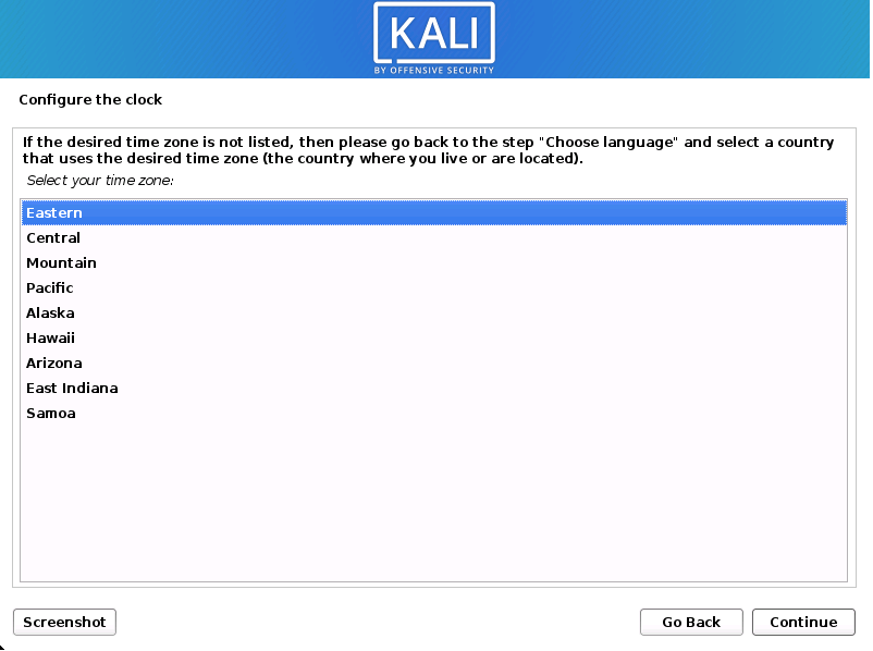 Configure Time zone