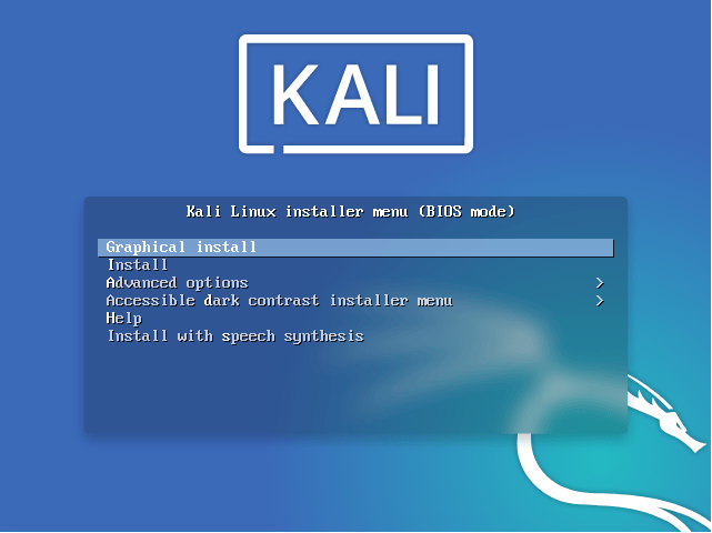 Kali Linux Boot screen