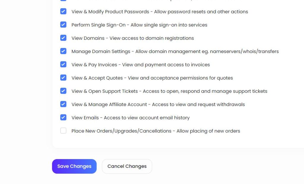 User Permission change