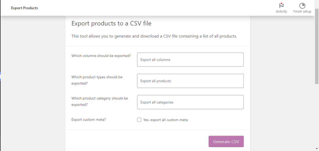 generate csv