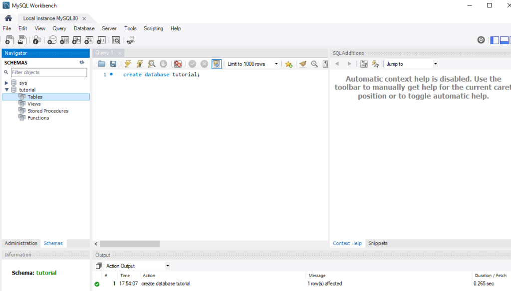 create database