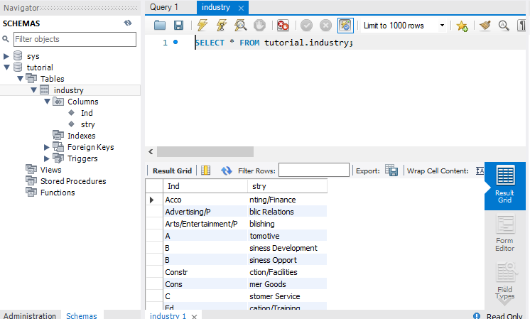 csv table