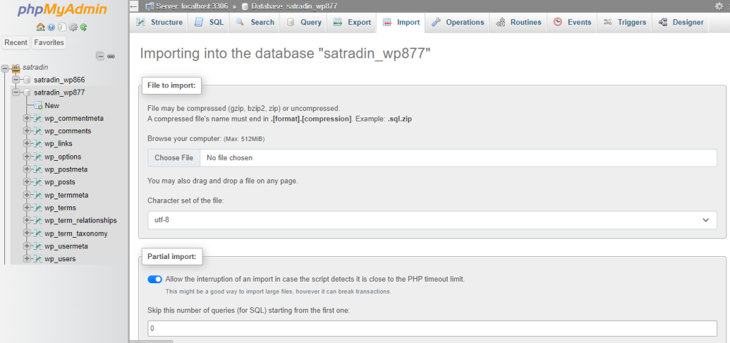 import .sql file