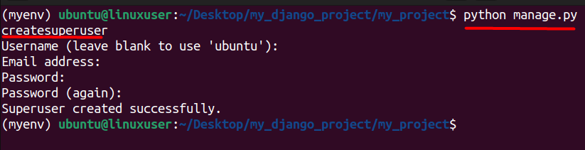 Superuser in Django