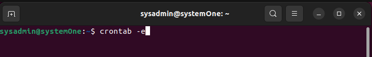 crontab -e