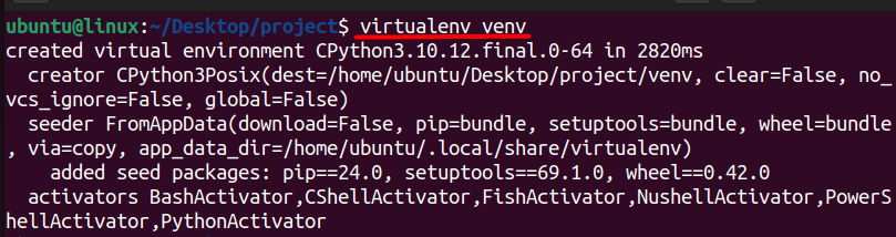 virtualenv venv