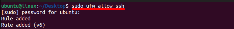 allow ssh
