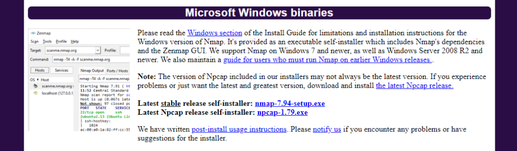 nmap official page