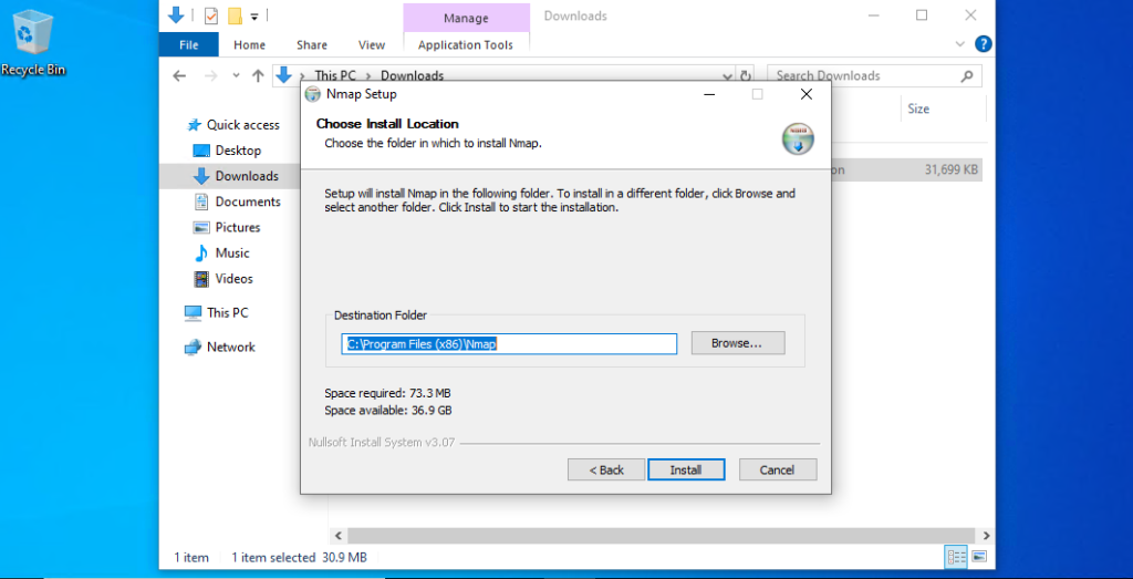 browse nmap location