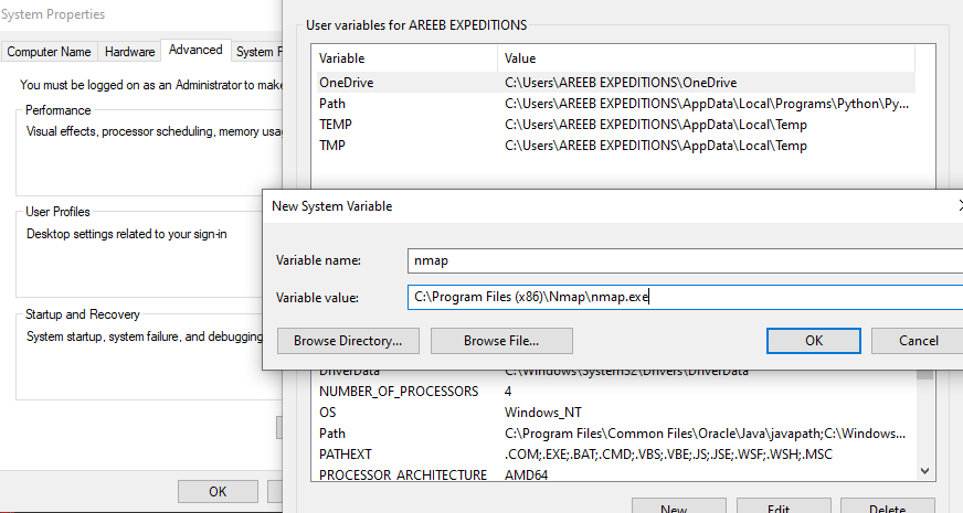 edit nmap