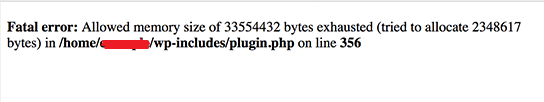 wordpress memory error