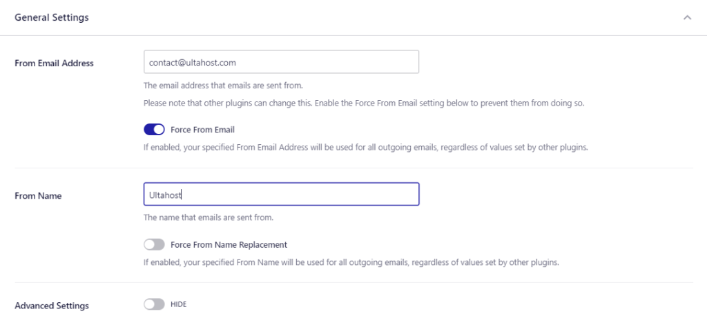 SMTP setting