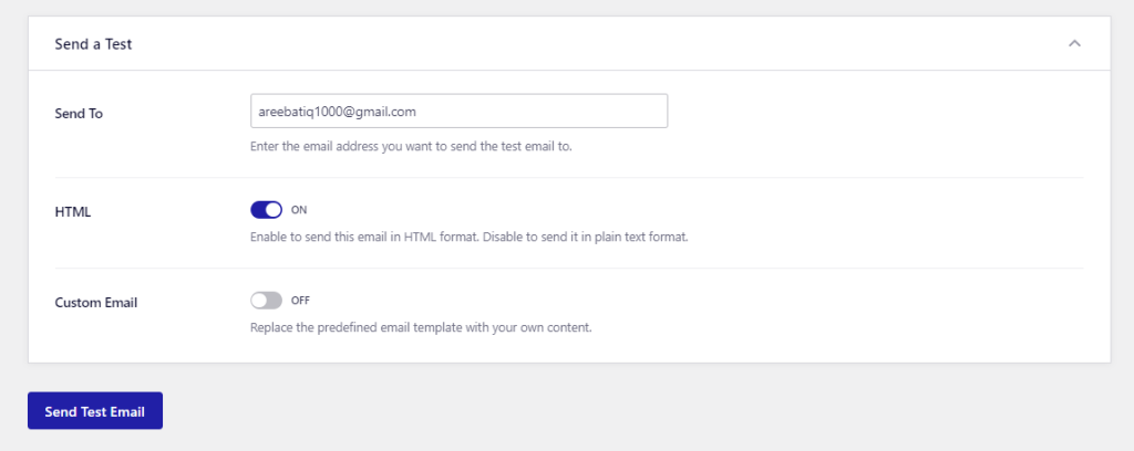 test SMTP