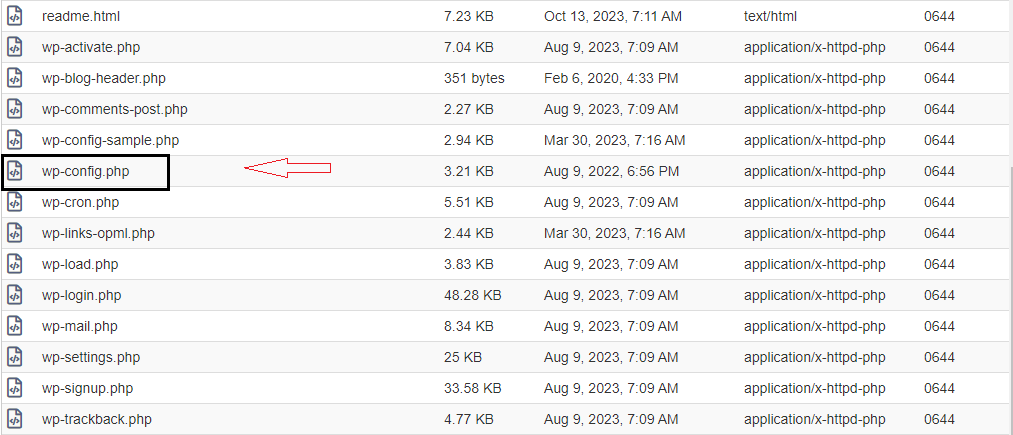 wp-config.php file
