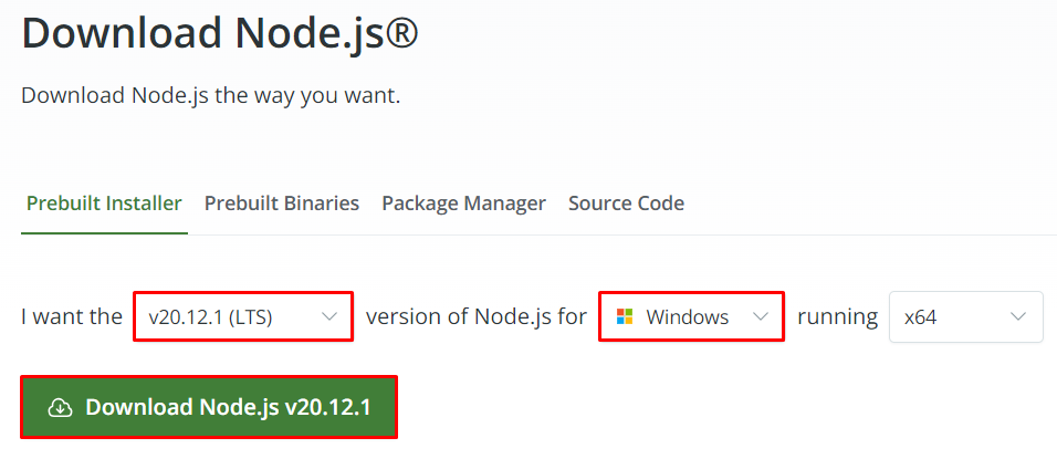 download node js
