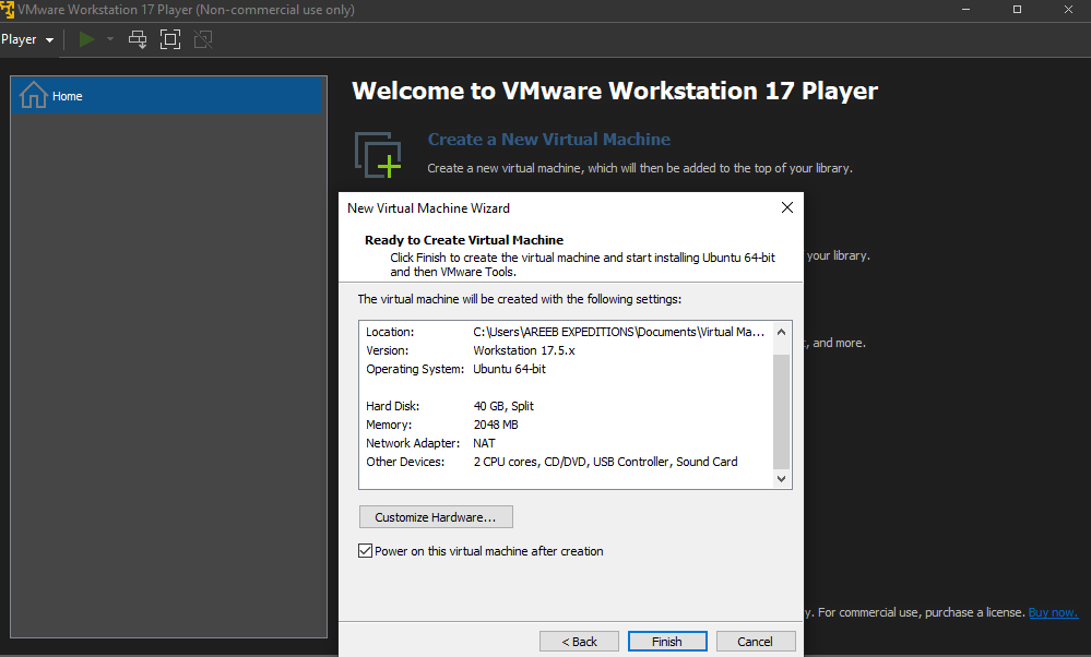 new virtual machine