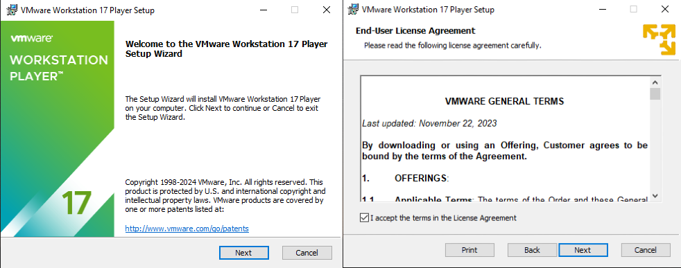 vmware setup