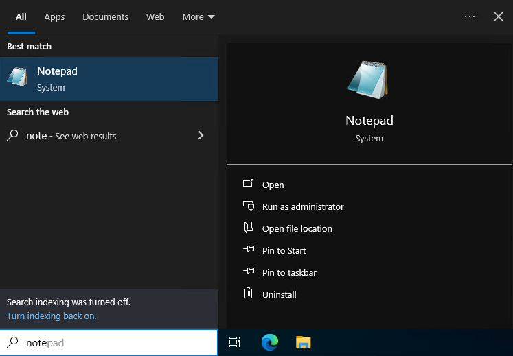 open notepad