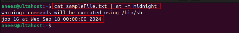 sending an email notification on execution of a specific job