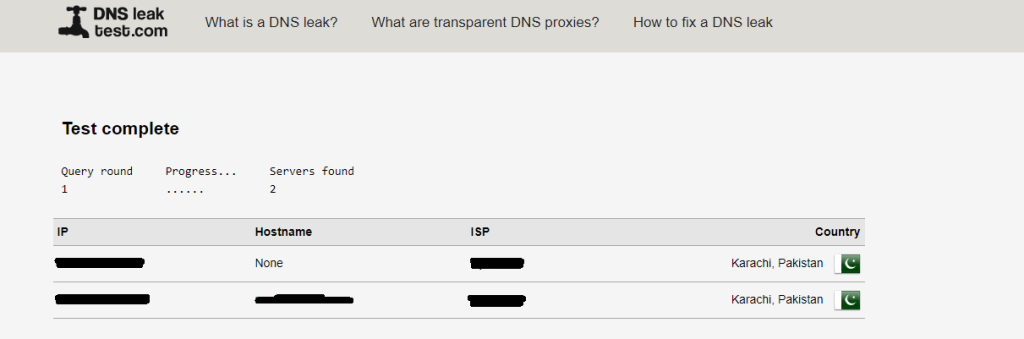 DNS leak