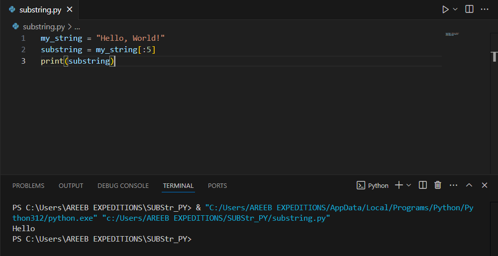 omit start and end python