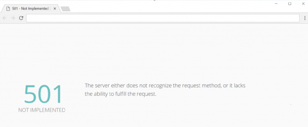 server 501 not implemented